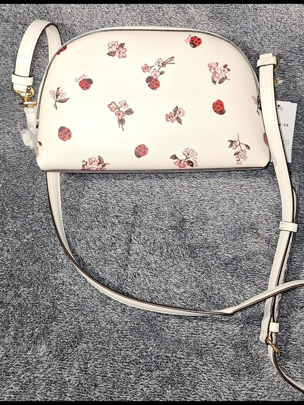 Coach White Floral & Ladybug Crossbody Bag - Picture 7 of 15